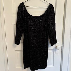 fun sequin black dress - size medium
